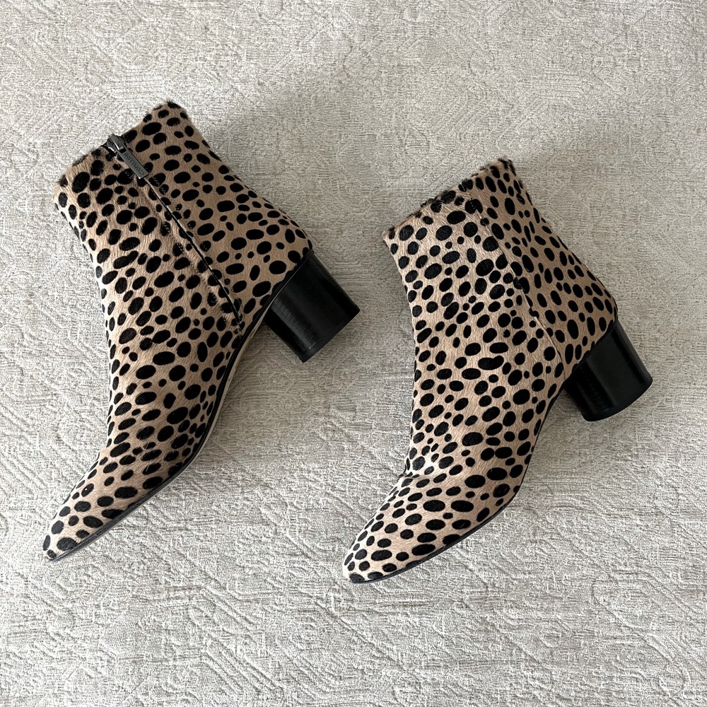Cavallini leather calf hair boot leopard print